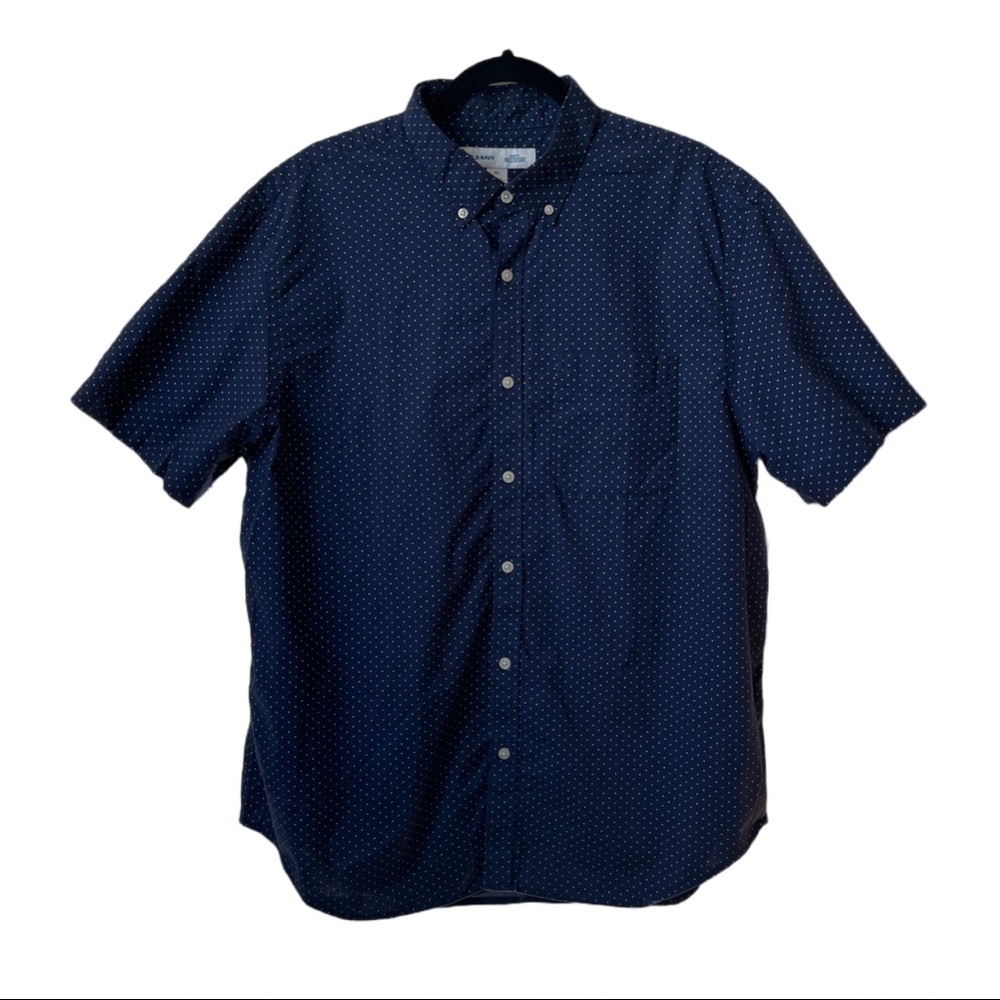 Old Navy button down navy dots